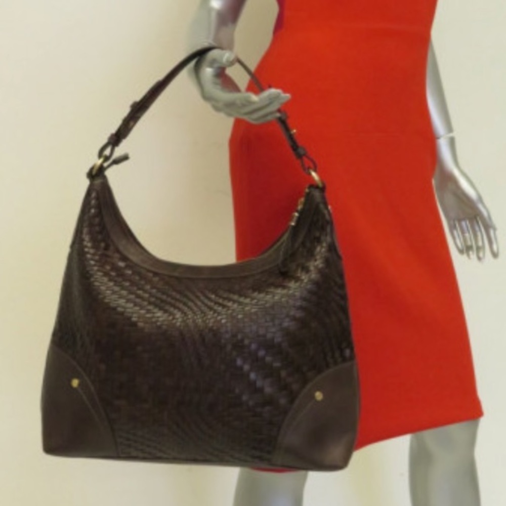 Cole Haan Genevieve Woven Leather Large Shoulder